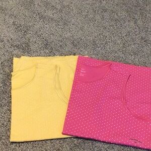 CJ Banks Yellow and Pink Polka Dot Tank Tops
